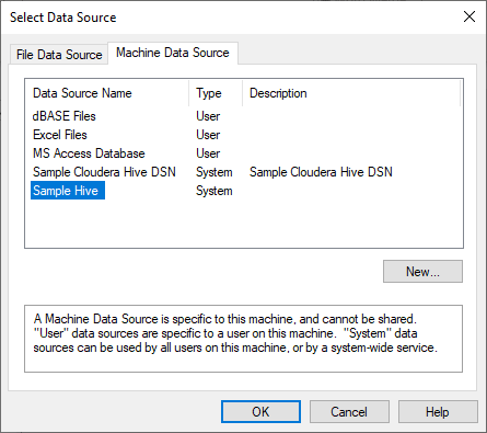 Select data source