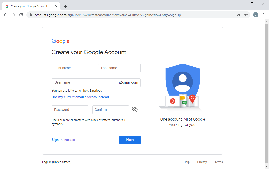 Create Google Account