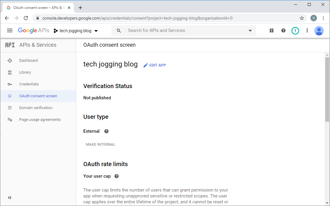 Google OAuth Consent Final Screen