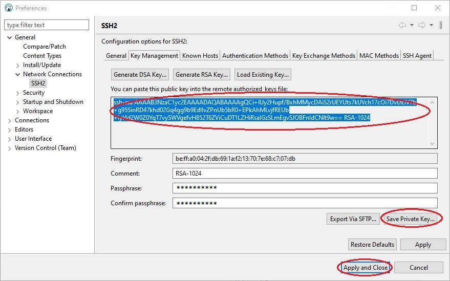 DBeaver Generate SSH key pair