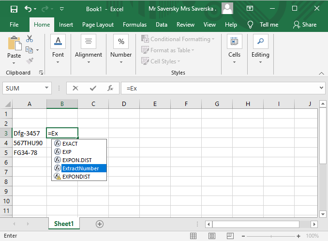 Microsoft Access function in list