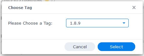 Choose InfluxDB Docker Tag in Synology NAS