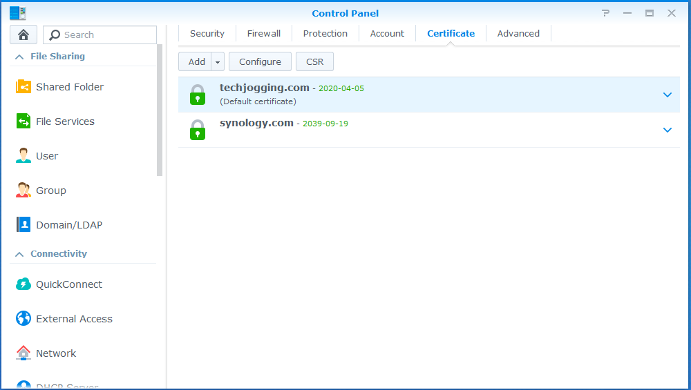 SSL certificate added