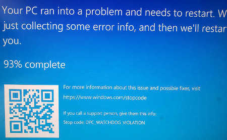 Windows 10 DPC_WATCHDOG VIOLATION crash